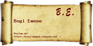Bogi Emese névjegykártya