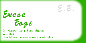emese bogi business card
